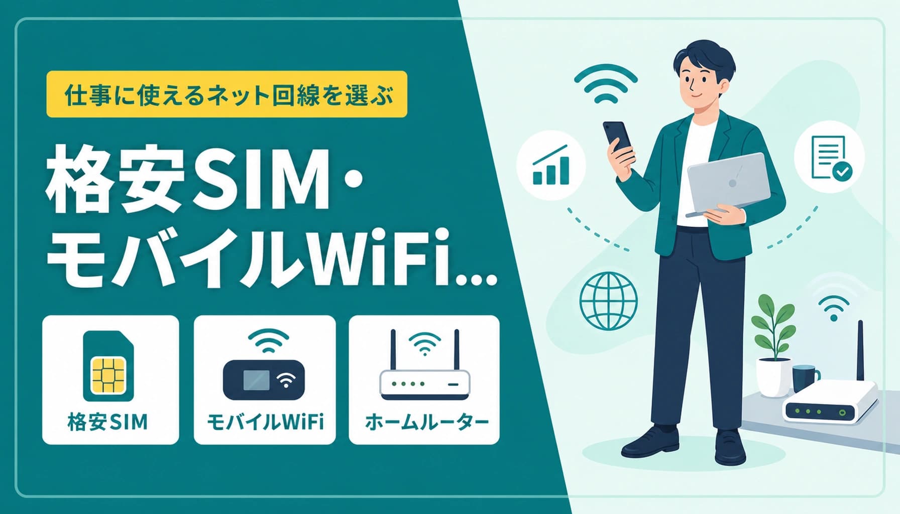 格安SIM・モバイルWiFi・ホームルーター完全比較｜フリーランスの業務回線選び【2026年最新版】