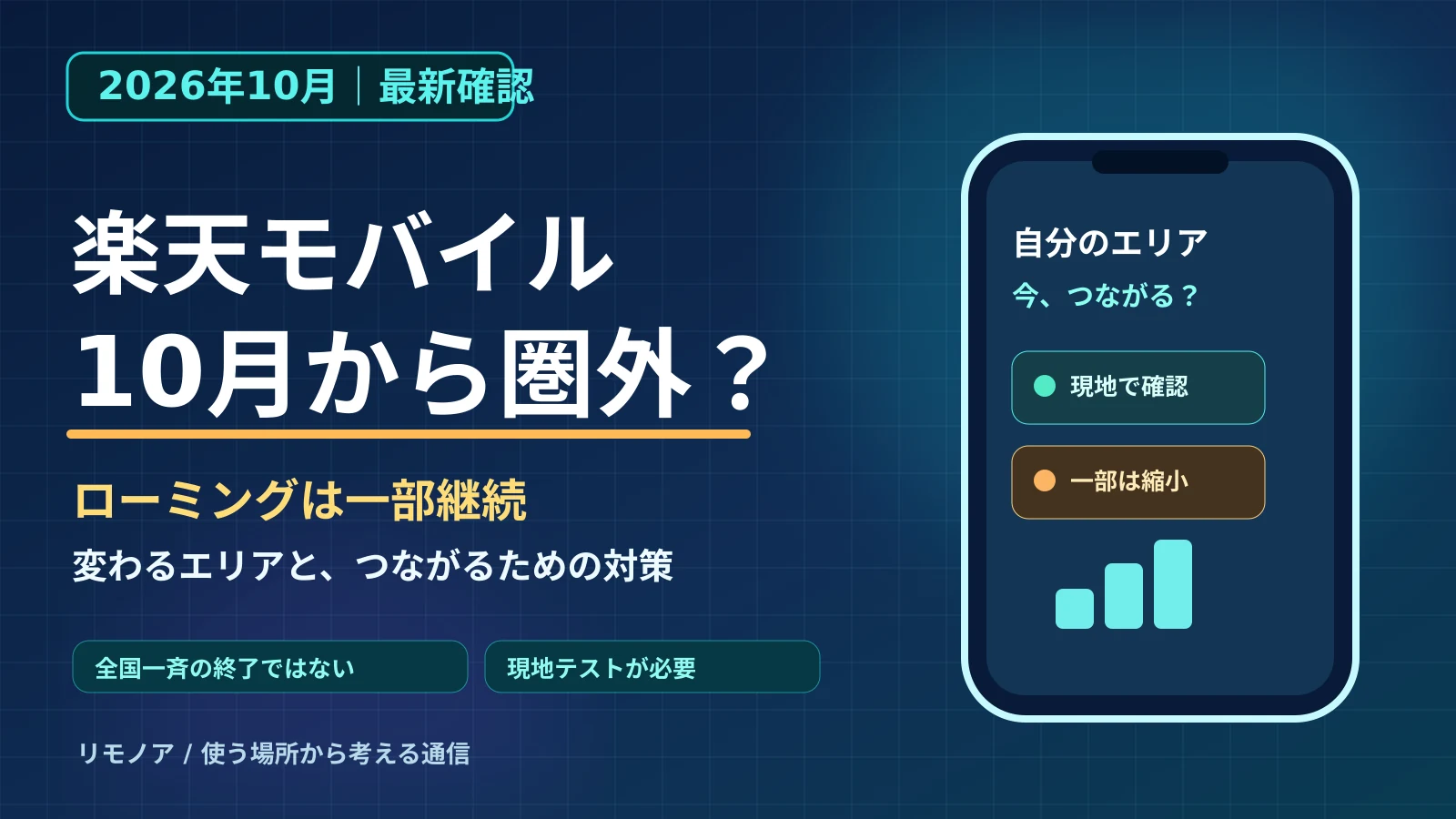 楽天モバイルのパートナー回線は終了?10月も一部継続、圏外対策【2026】のヒーロー画像