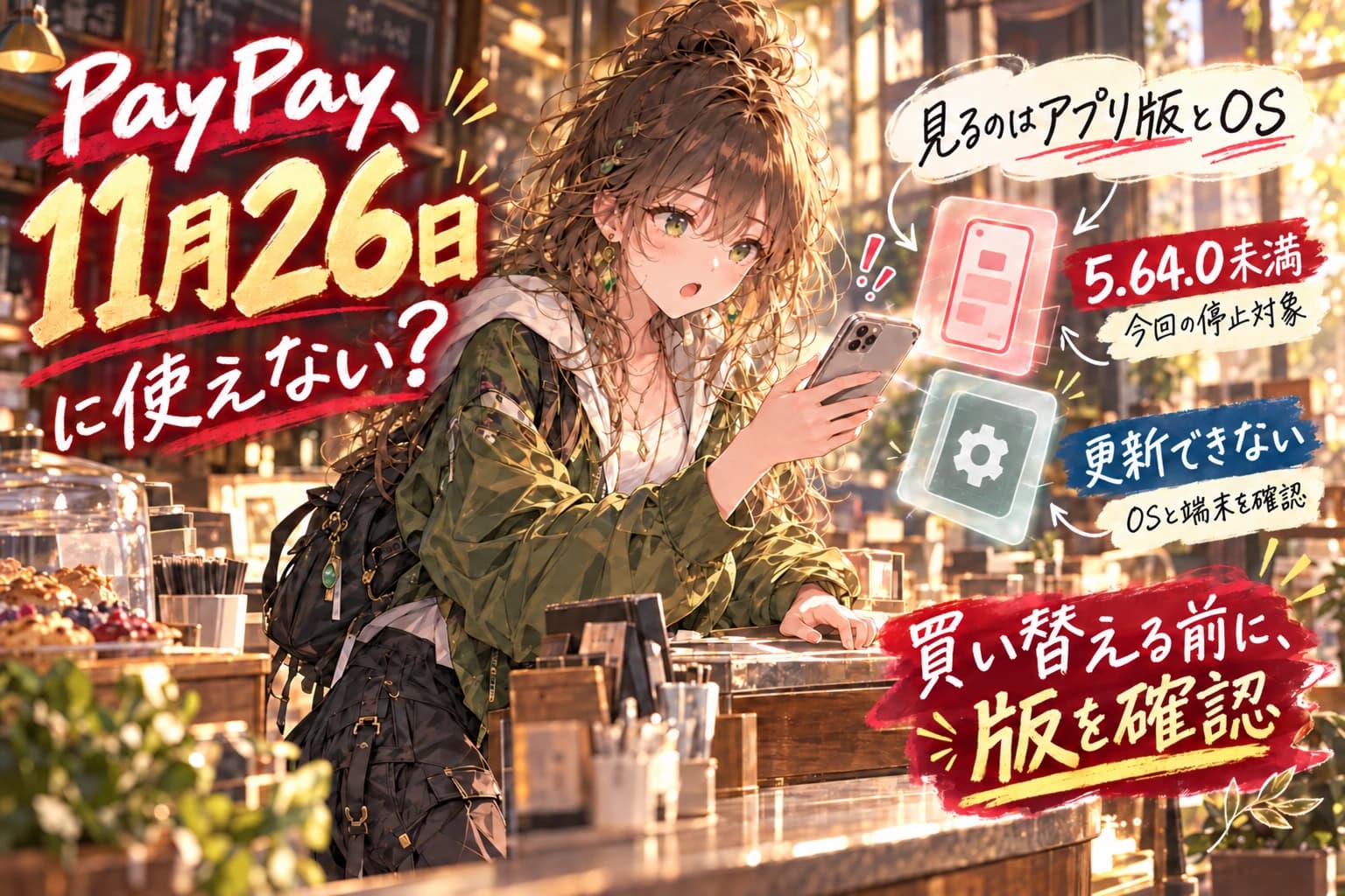 PayPayが11月26日から使えない?5.64.0未満の停止と、更新できないOSの確認順のヒーロー画像