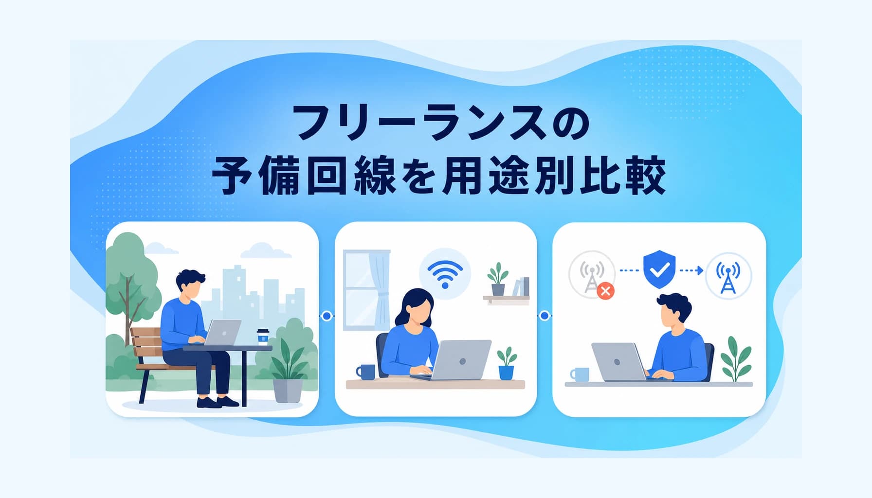 フリーランスの予備回線を用途別比較|仕事を止めない格安SIMの選び方のヒーロー画像
