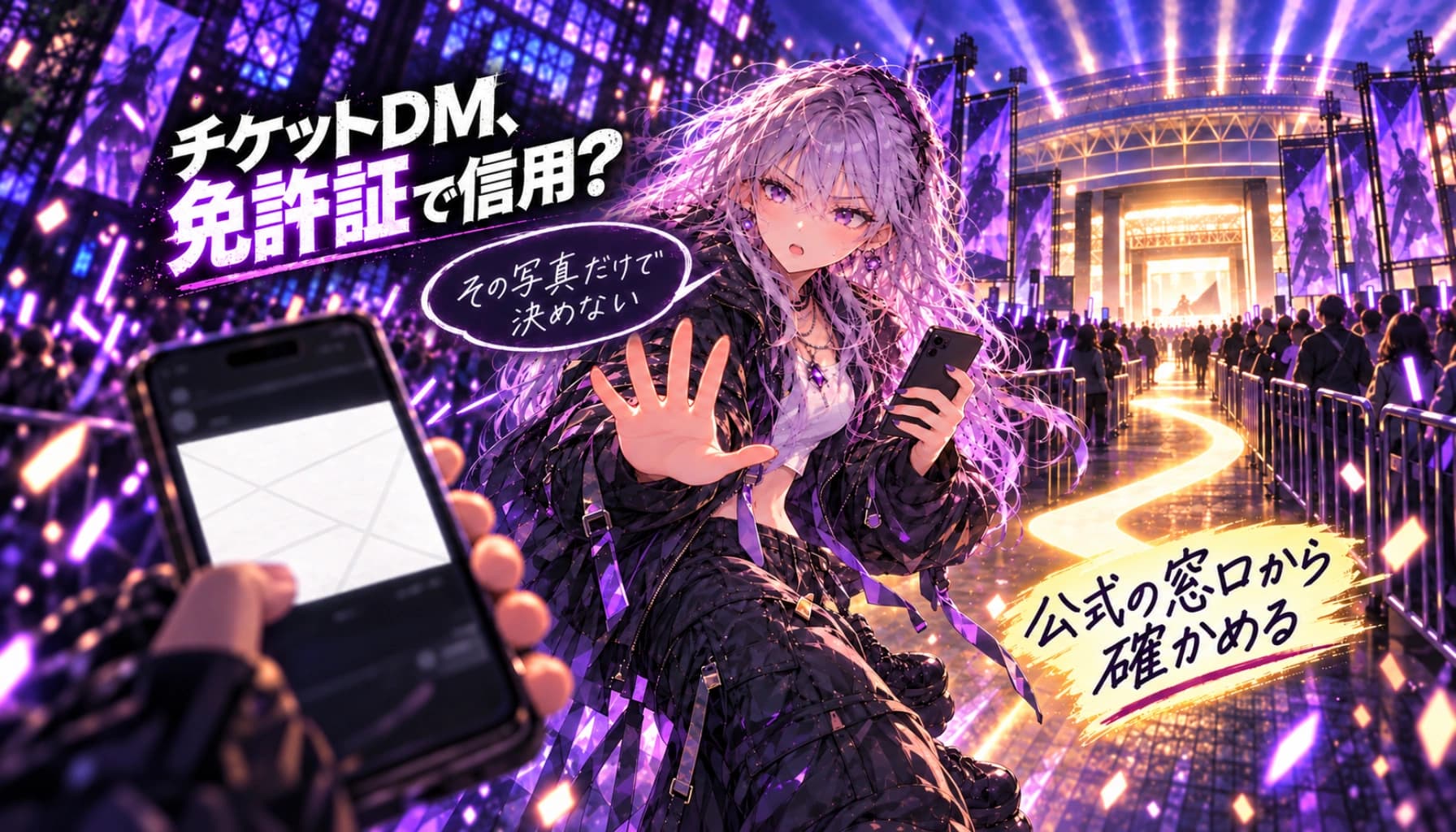 免許証画像が届いても送金していい?チケットDMと公式リセールの見極め方のヒーロー画像