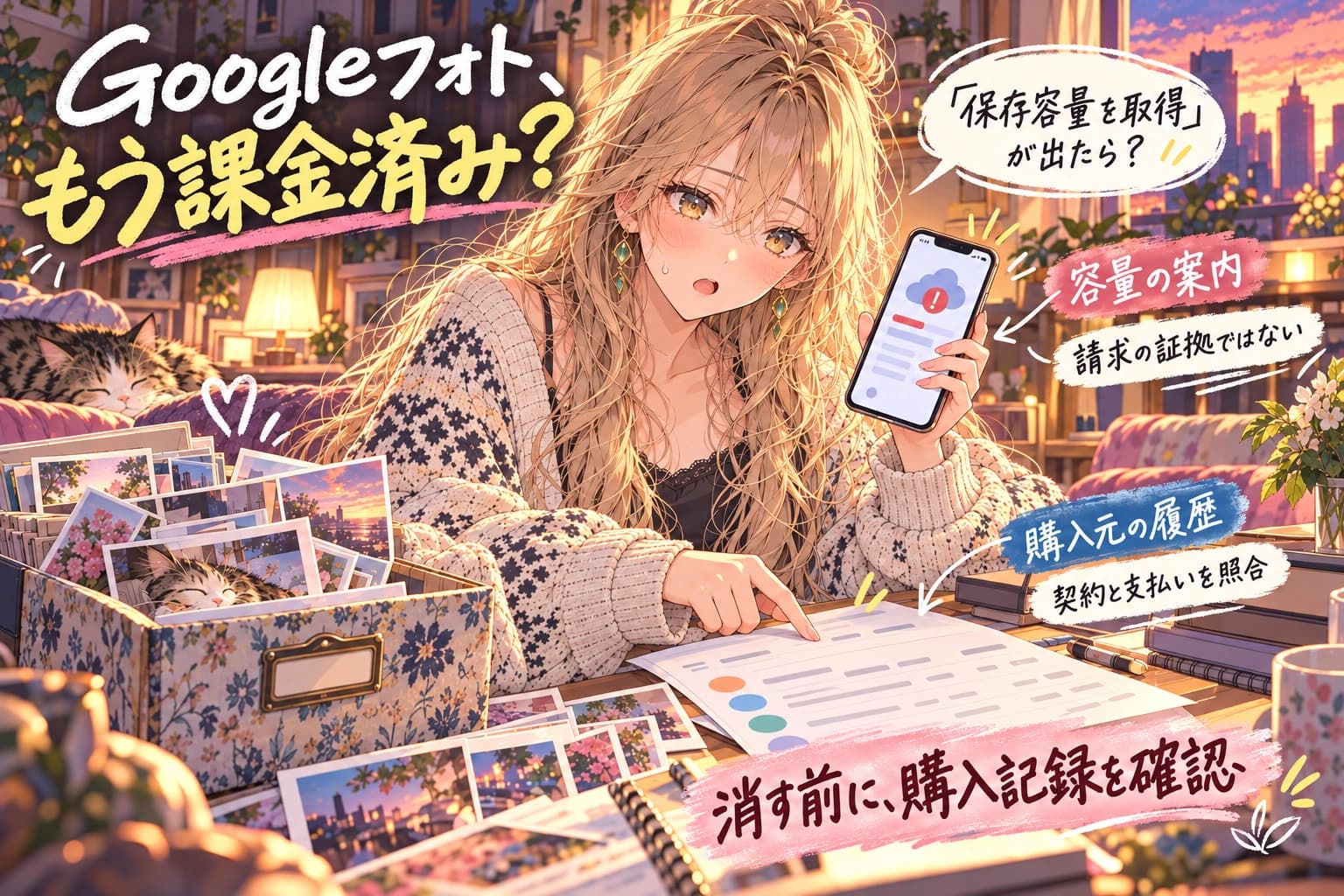 Googleフォトの「保存容量を取得」は課金済み?購入元別に請求を確かめる順番のヒーロー画像