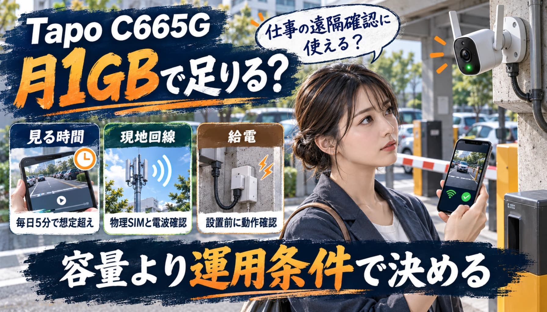 Tapo C665Gの4G通信は月1GBで足りる?視聴時間・SIMの種類・給電から判断のヒーロー画像