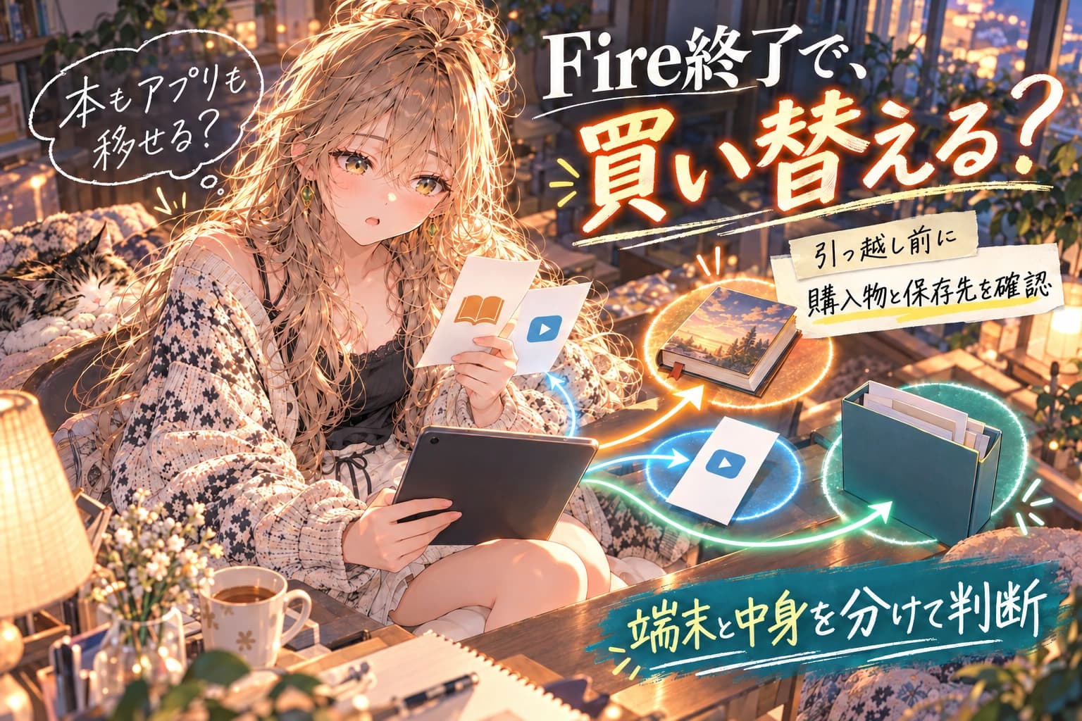 Fireタブレット終了で買い替えは必要?Kindle本・アプリ・データ移行の確認順