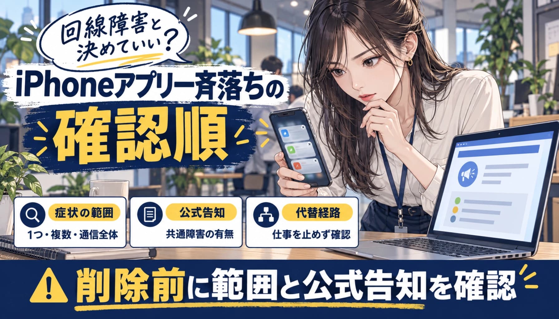 iPhoneアプリが一斉に落ちるのは回線障害?Firebaseの事例と削除前の確認順のヒーロー画像