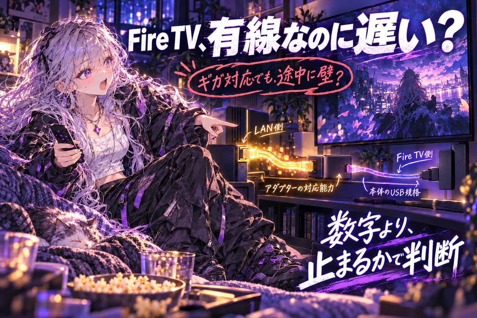 Fire TVを有線にしたのに1Gbps出ない?USB-Cの仕様と「動画が止まる」を分けて考えるのヒーロー画像