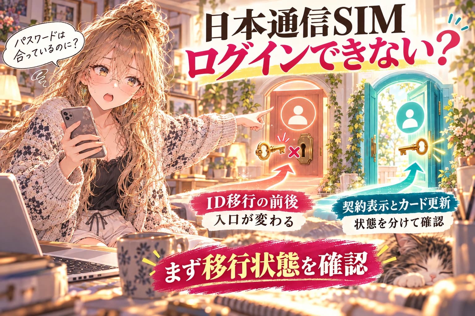 日本通信SIMのマイページにログインできない?ID移行・QR認証の確認順のヒーロー画像