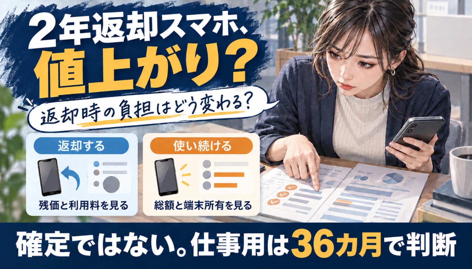 2年返却スマホは値上がりする?残価ルール見直し案と36カ月負担を検証のヒーロー画像
