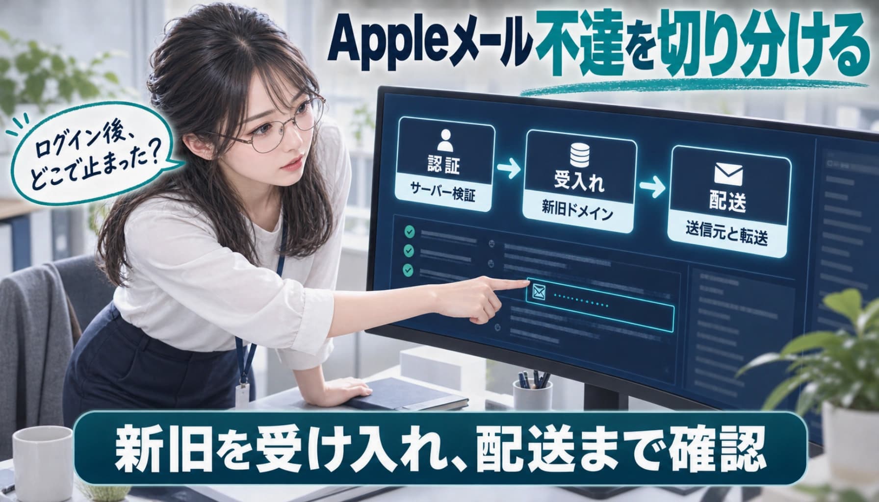 Appleでサインインの登録メールが届かない?新旧ドメインと送信元の確認のヒーロー画像