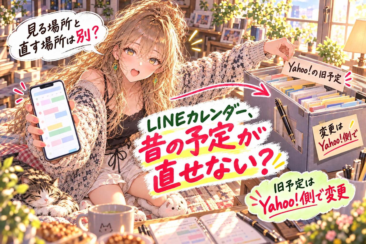 LINEカレンダーで昔の予定が編集できない?Yahoo!由来の変更・削除先と共有範囲