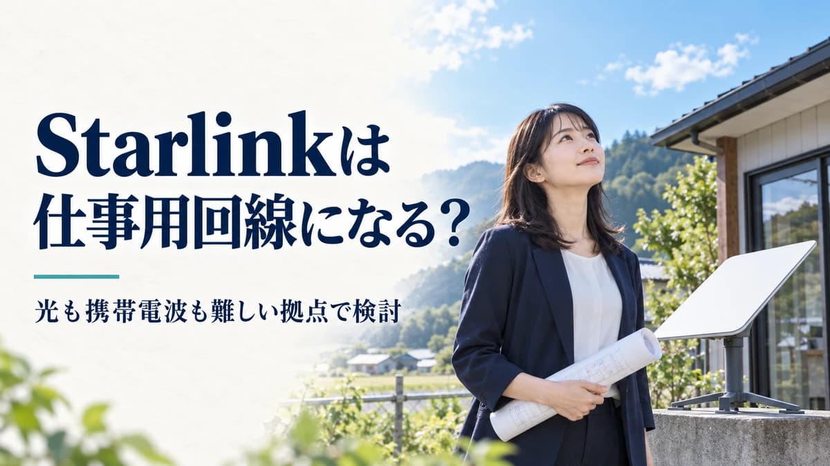 Starlinkは仕事用回線になる?ホームルーターとの費用・設置条件を比較【2026年10月】のヒーロー画像