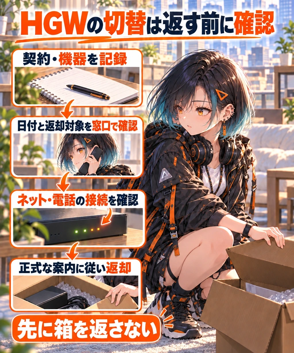 解約・返却は、つながることを確認してから