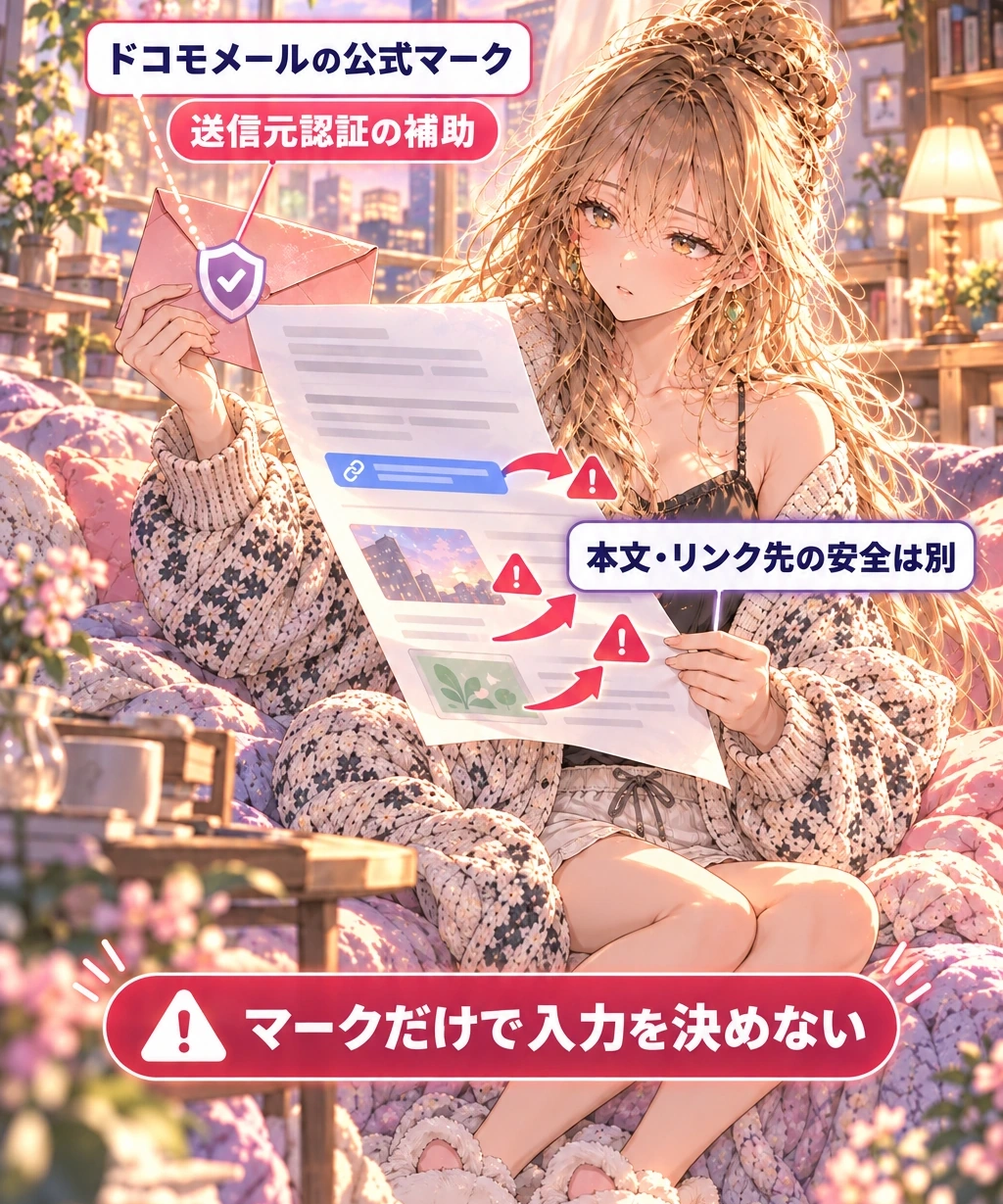 マークが確かめるのは送信元。本文の安全とは別
