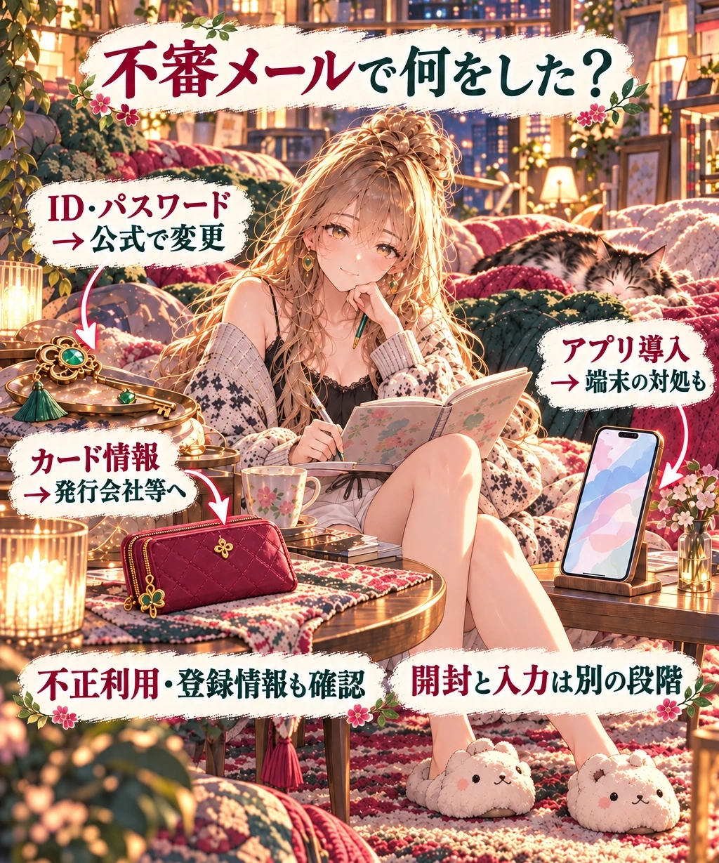 開いた・入力した・アプリを入れたで、対処を分ける