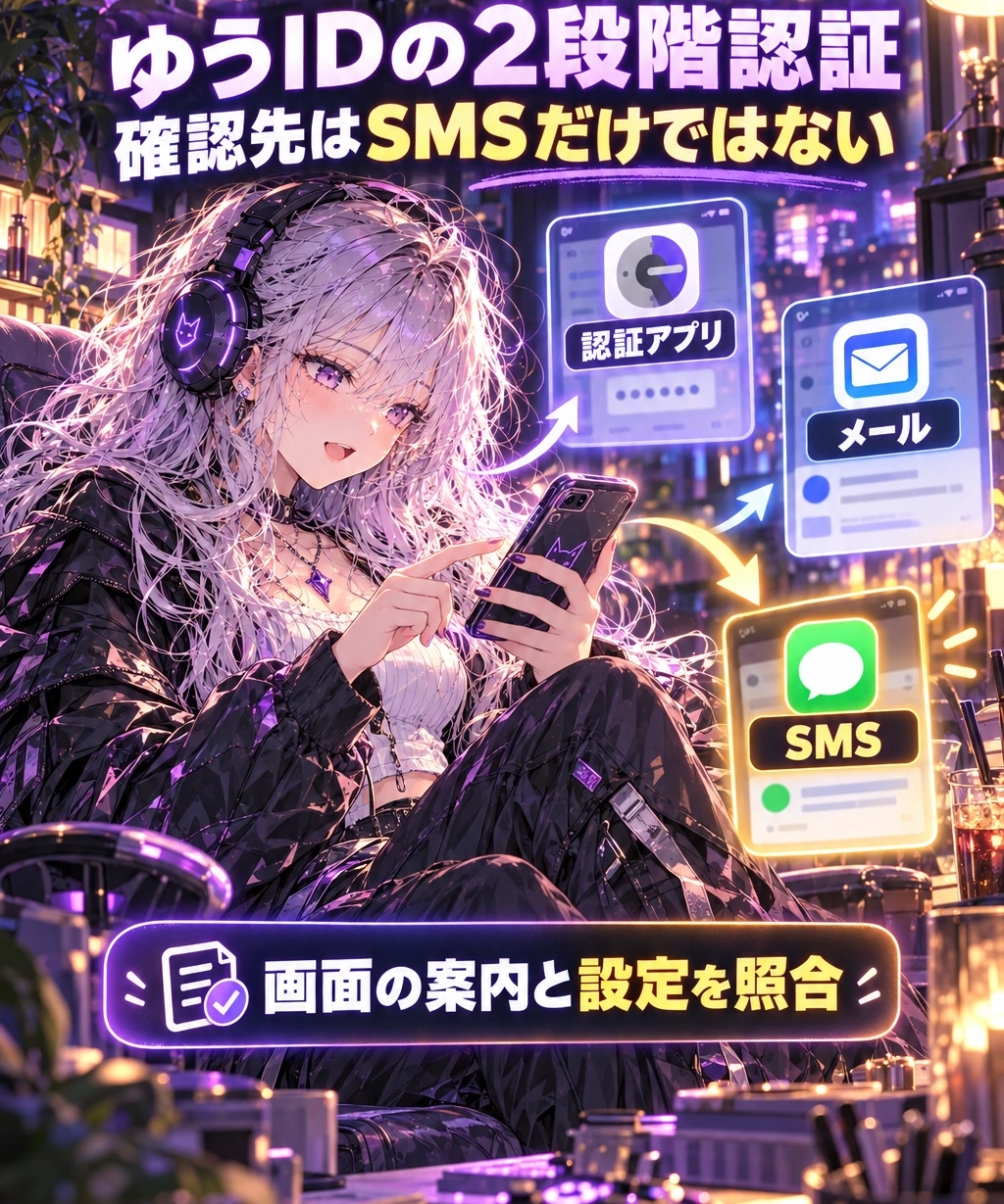 2段階認証はSMSだけではない。画面が指定する確認先へ
