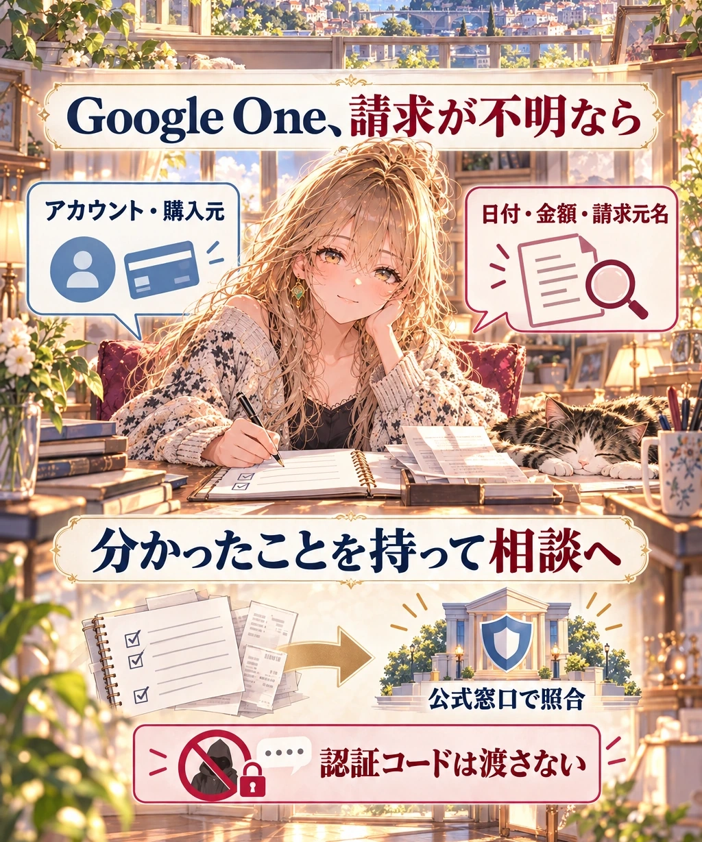 見つからない・覚えがないときは、照合メモを作って相談する