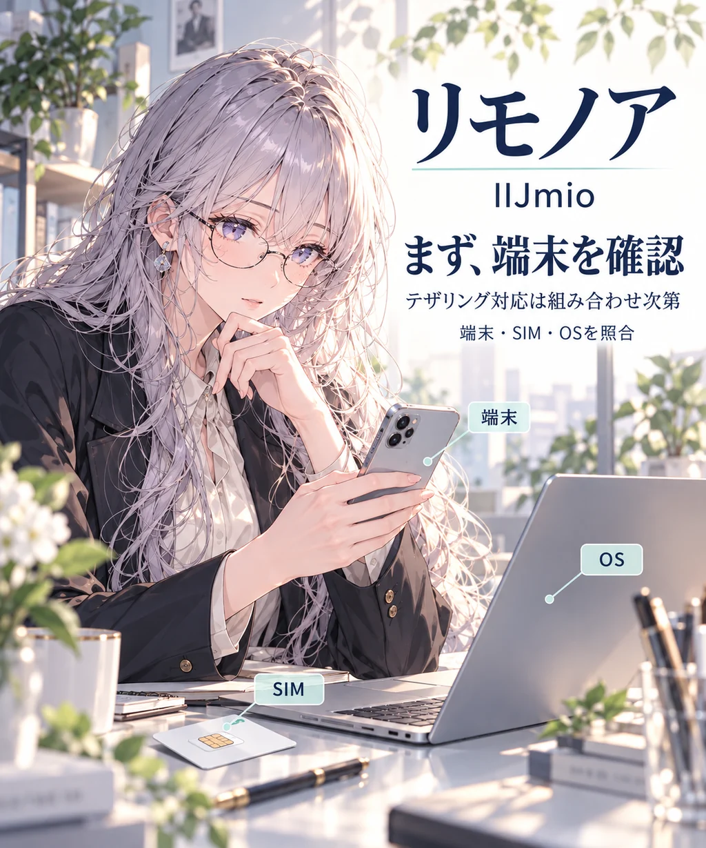 IIJmioの基本情報:まず、端末を確認。テザリング対応は組み合わせ次第。端末・SIM・OSを照合。