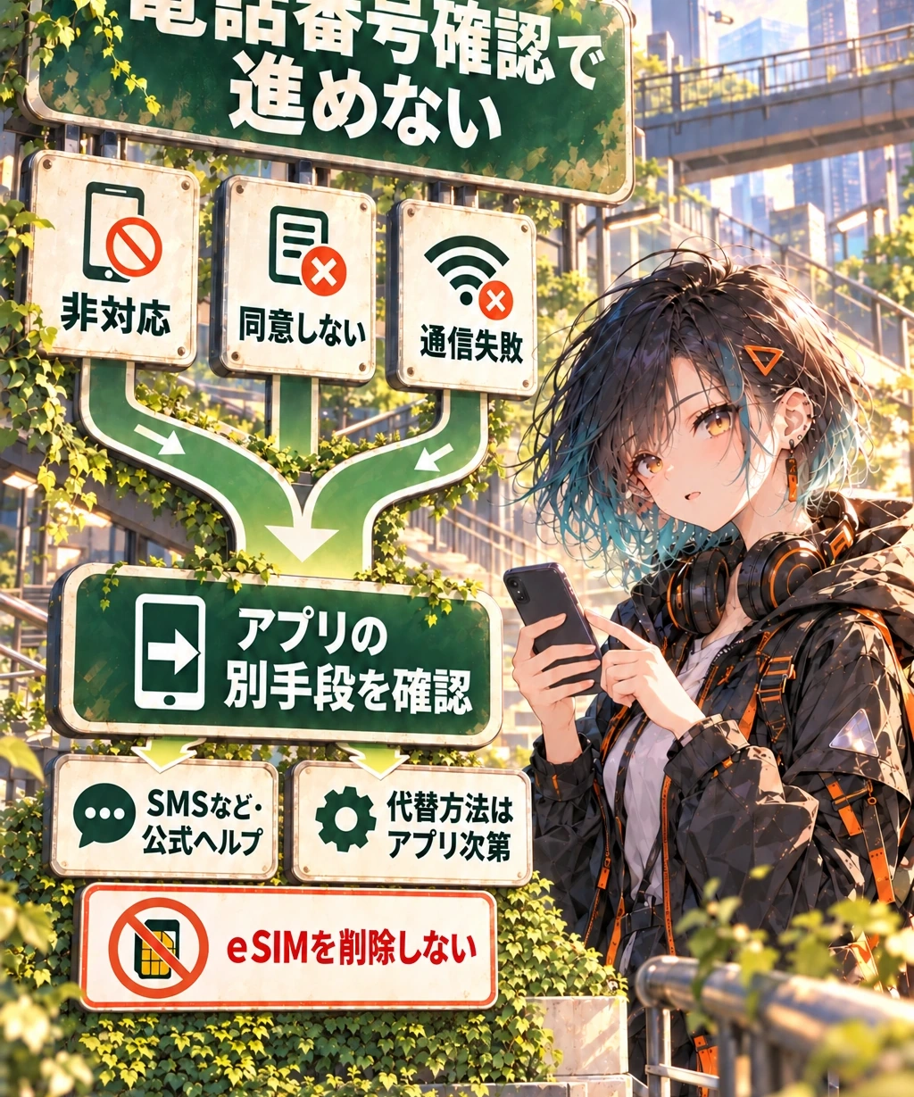 出てこない・失敗したら、アプリに用意された別の道へ