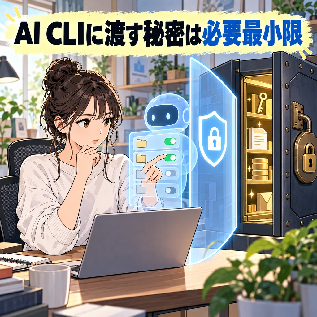 AI CLIや開発ツールには「読ませていい秘密」だけを置くの図解