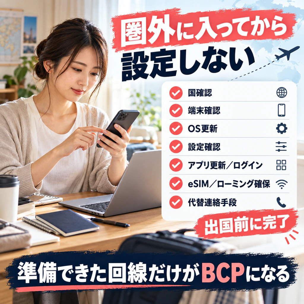 海外出張前に確認する通信設定7項目のチェックリスト