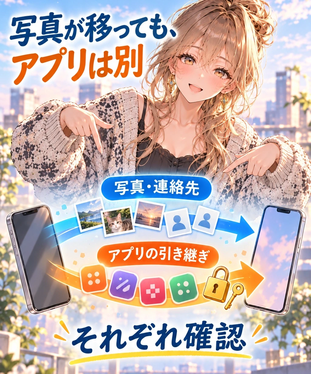 LINE・電子マネーは、写真のコピーと別に引き継ぐ